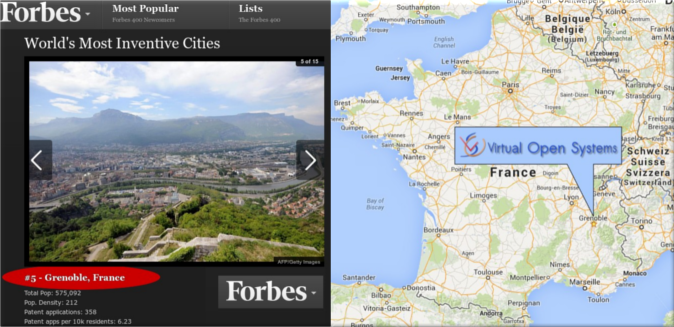 Virtual Open Systems, an innovating company in virtualization for embedded systems, from the 2013 5th most inventive city in the world